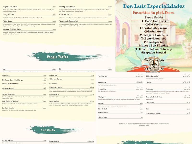 Don Luis Mexican Grill & Bar Menu