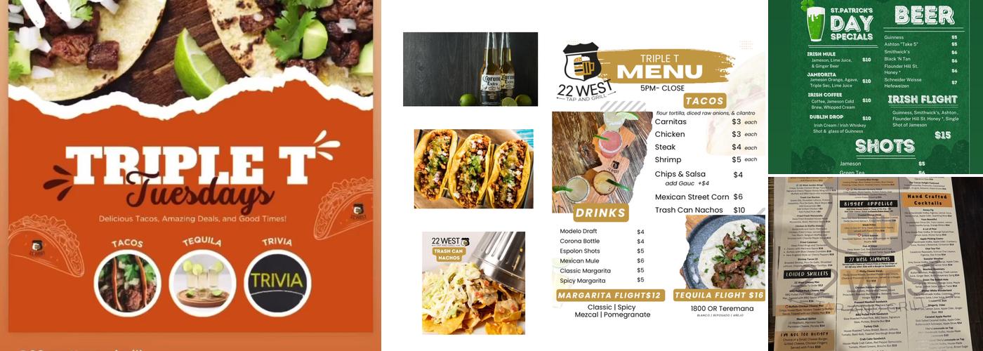 22 West Tap And Grill Menu