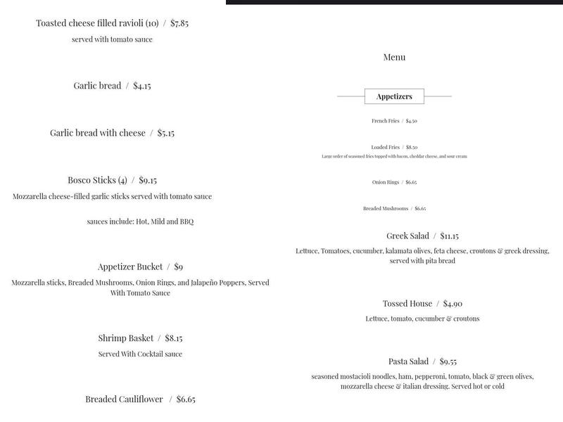 Bravo Pizza & Italian Restaurant of Harvard Illinois Menu