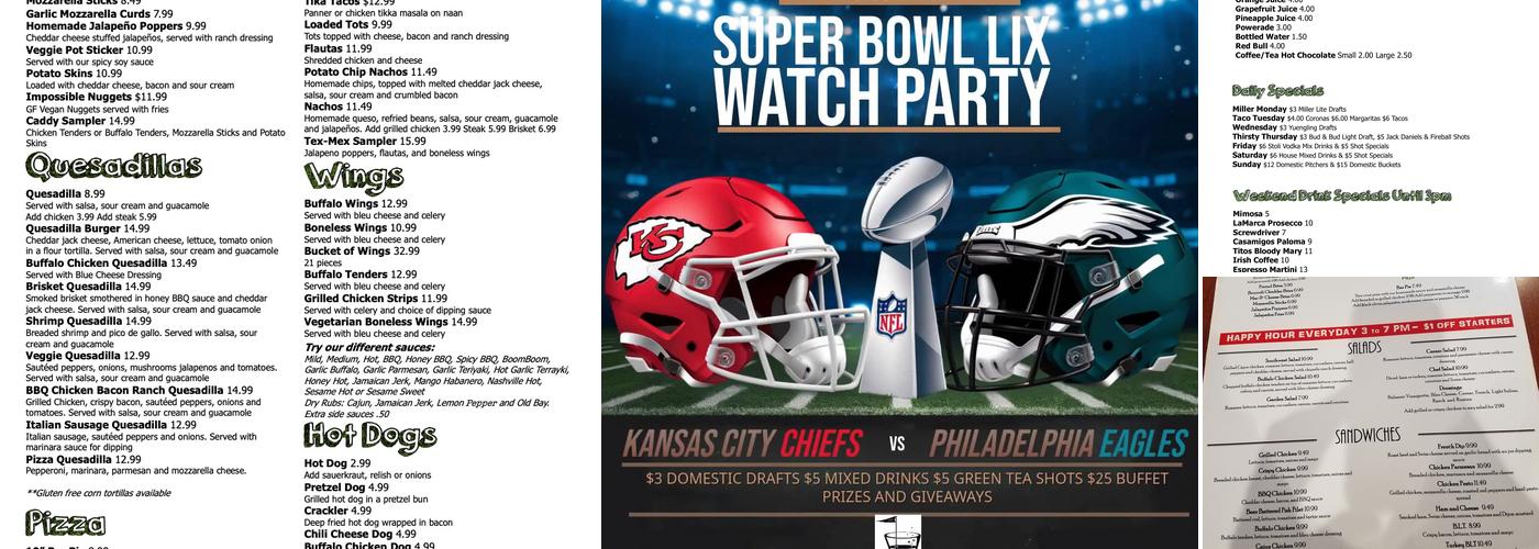 Caddyshack Bar & Grill Menu