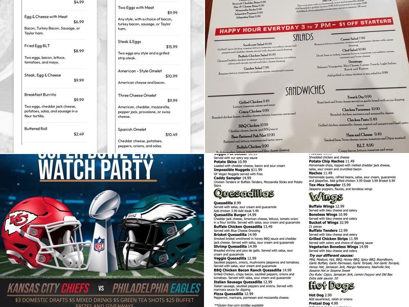 Caddyshack Bar & Grill Menu