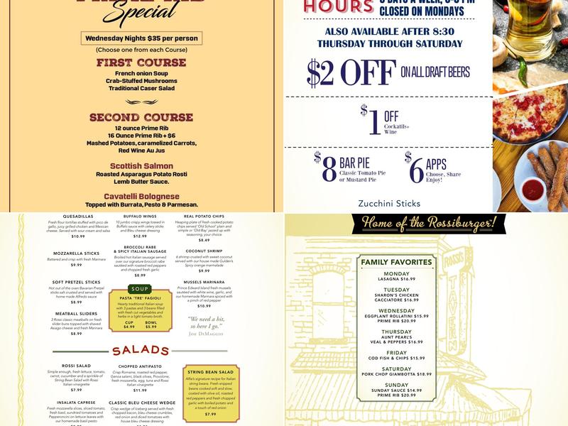 Rossi's Bar & Grill Menu