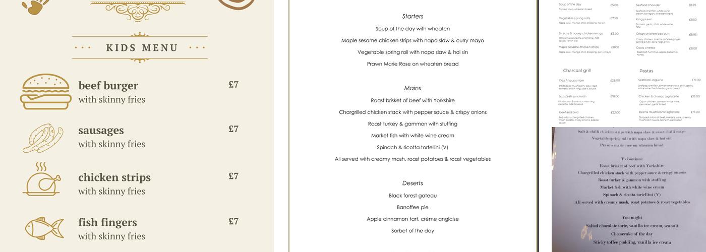 The Parkland Armagh Menu