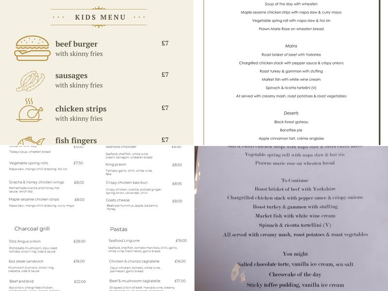 The Parkland Armagh Menu