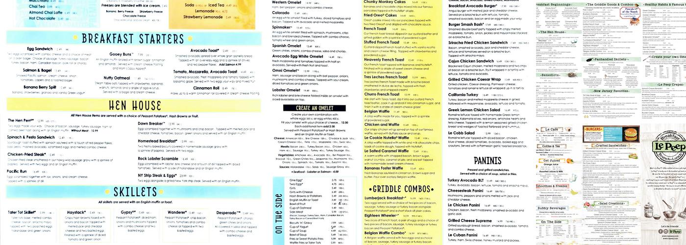 Le Peep Menu