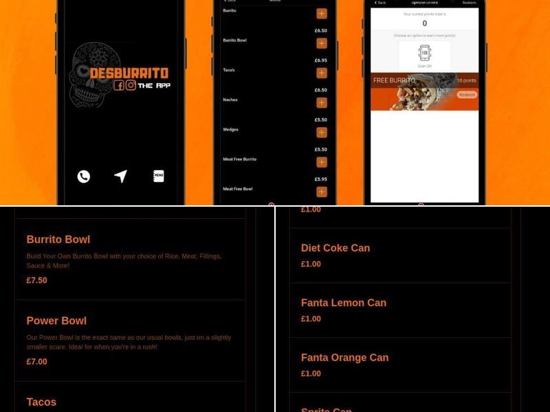 Desburrito Armagh Menu