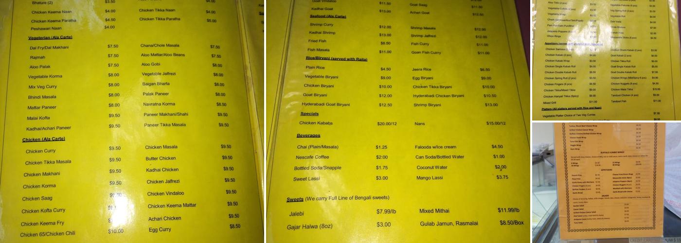 Kabab & Curry Express Menu