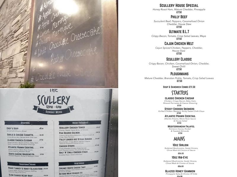 The Scullery Menu
