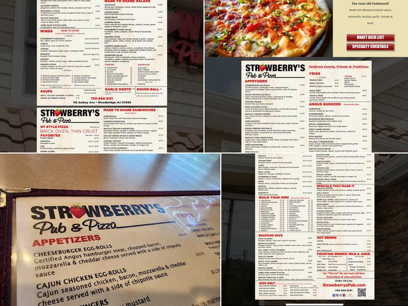 Strawberry's Pub & Pizza Menu