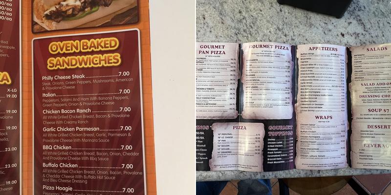 Pronto Pizza Pasta Menu