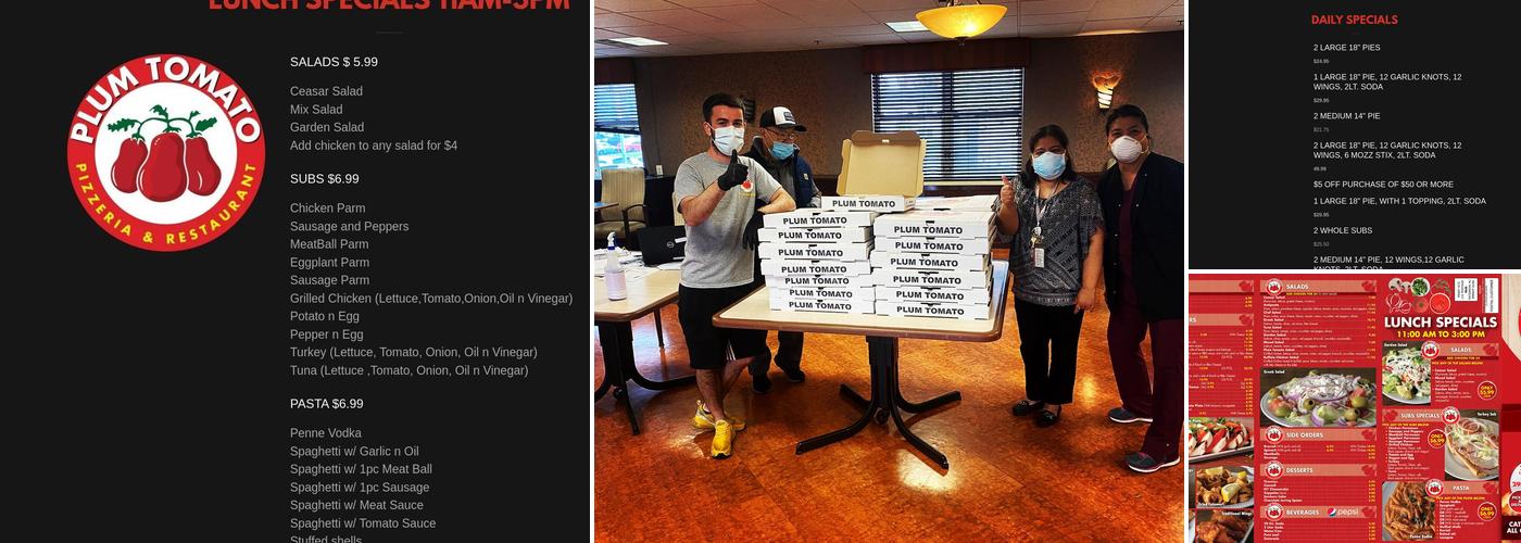 Plum Tomato Pizzeria & Restaurant Menu