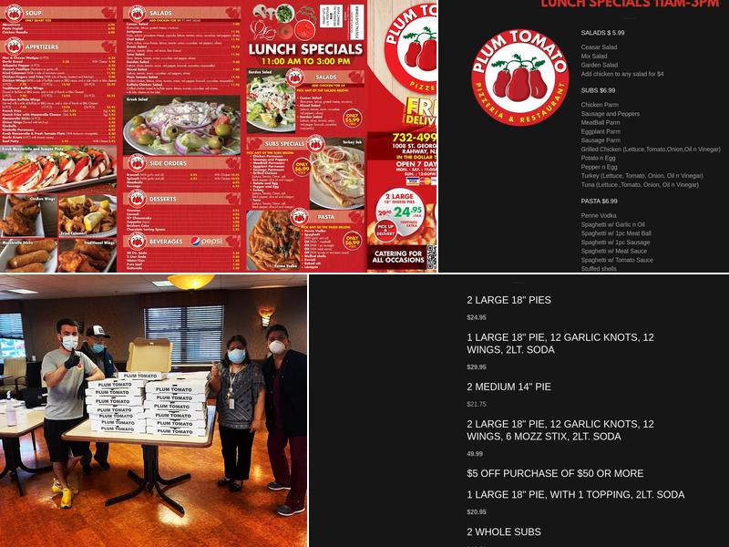 Plum Tomato Pizzeria & Restaurant Menu