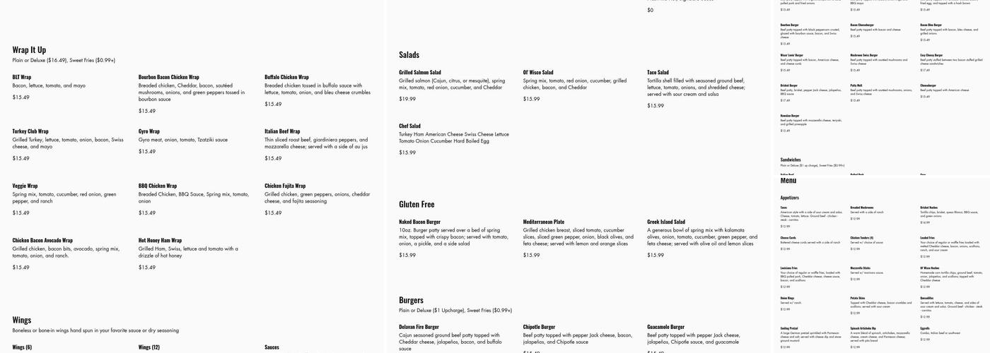 Ol' Wisco Bar & Grill Menu