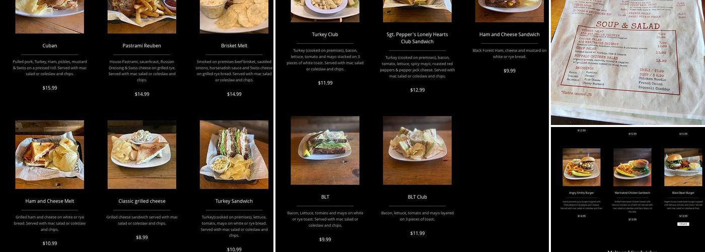 Rustic Barn Pub Menu