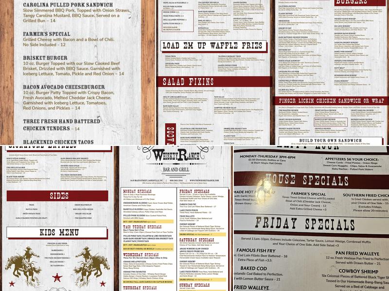 Whiskey Ranch Menu