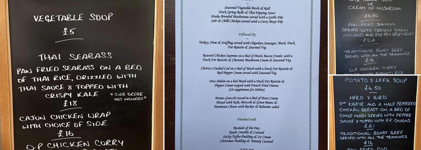 The Old Point Inn Menu