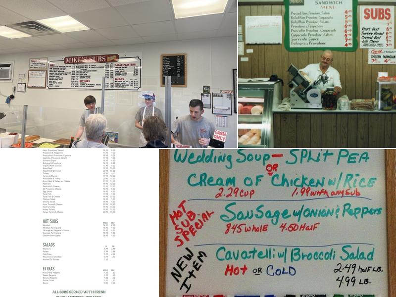 Mike's Giant Size Submarine Sandwiches Menu