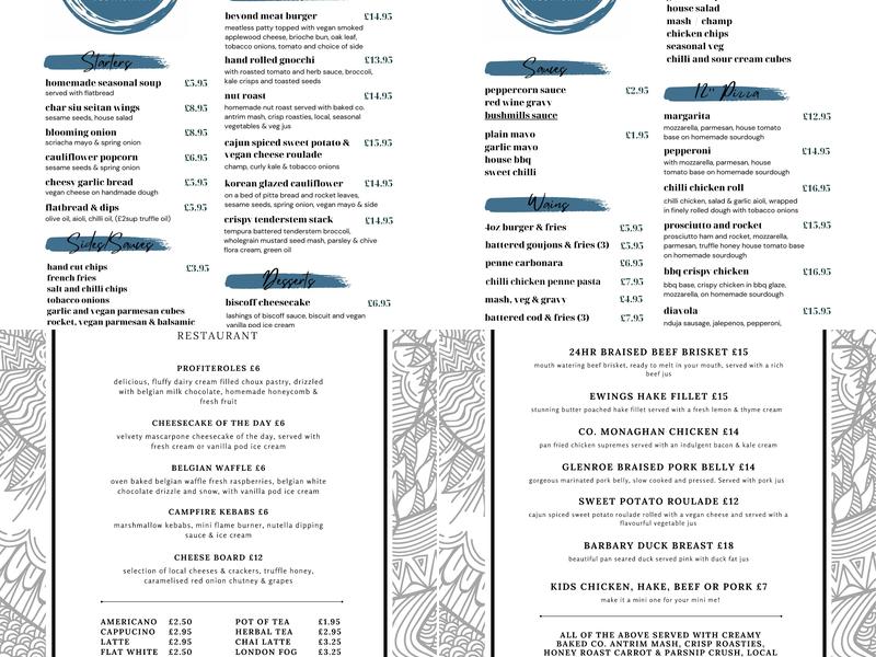 The Holestone Menu