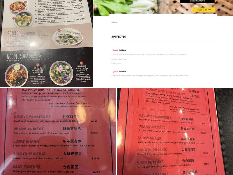 Penang Malaysian and Thai Cuisine Menu