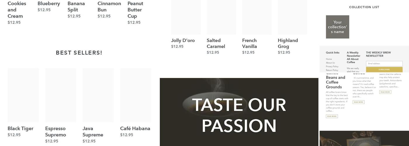 Java D'oro Gourmet Coffee Roasters Menu