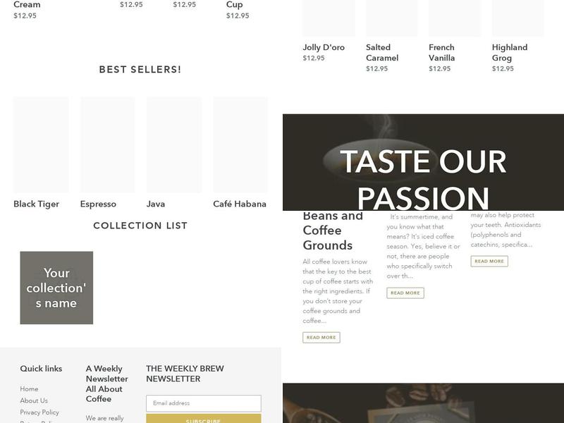 Java D'oro Gourmet Coffee Roasters Menu