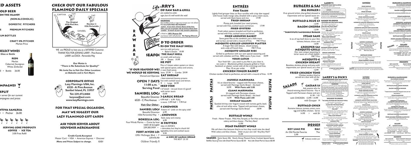 Lazy Flamingo 3 Menu