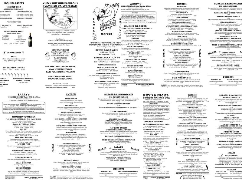 Lazy Flamingo 3 Menu