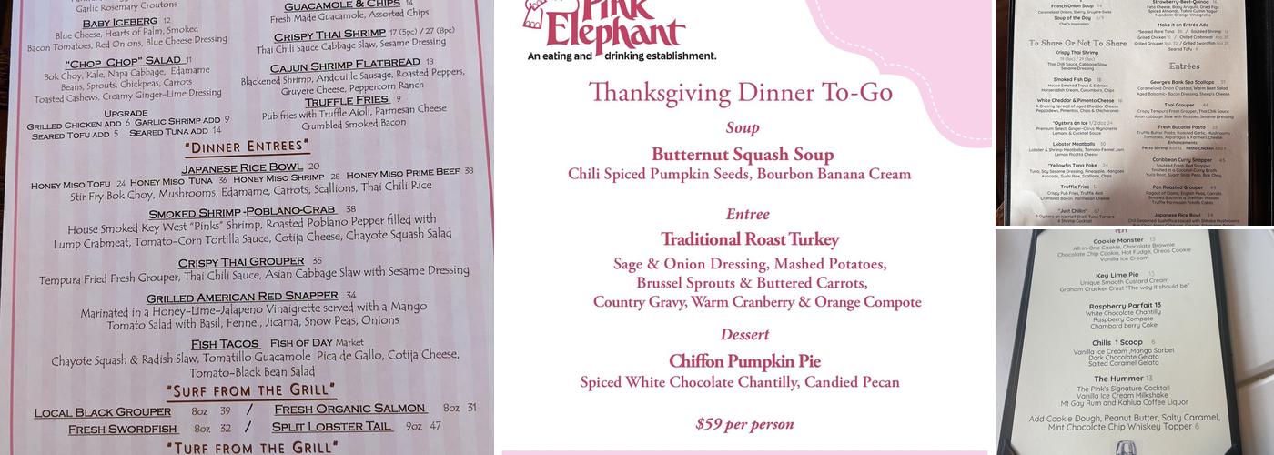 Pink Elephant Menu