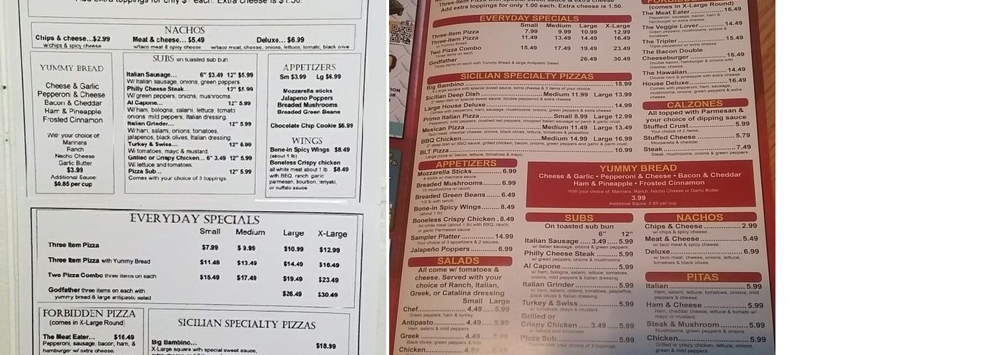 Little Sicily Pizzeria Menu