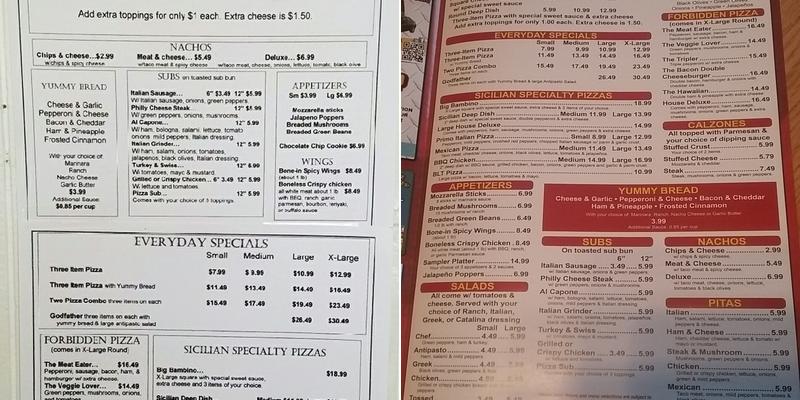 Little Sicily Pizzeria Menu