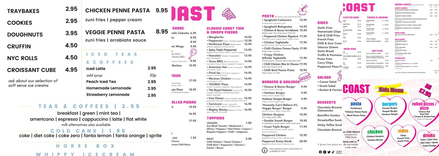 Coast Menu