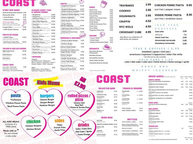 Coast Menu