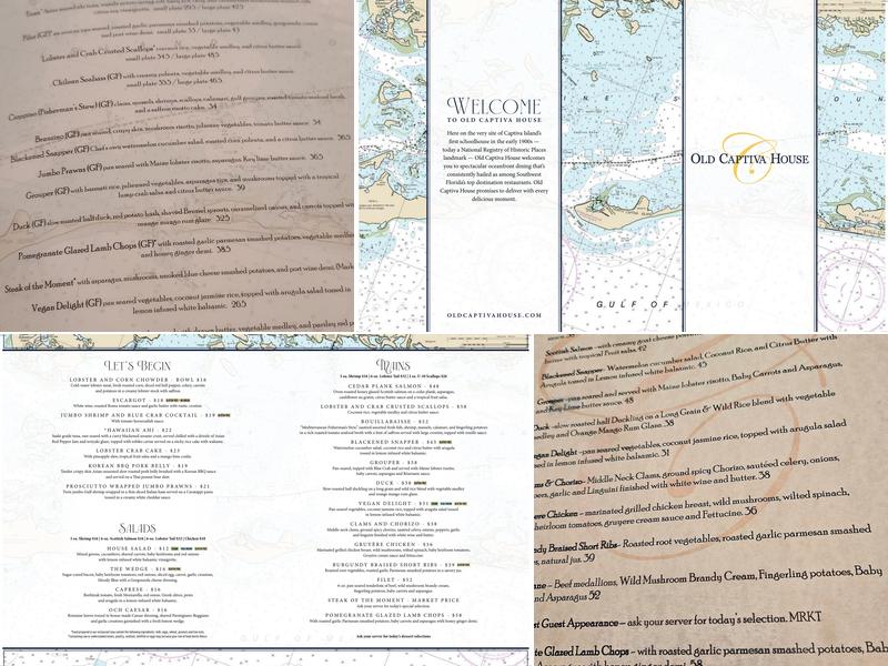 Old Captiva House Menu