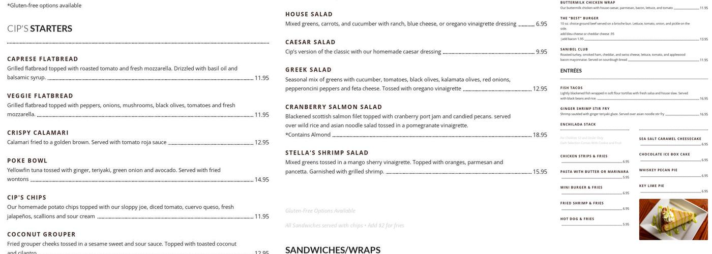 Cips Place Restaurant Menu