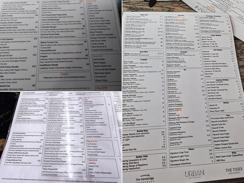 Urban Restaurant Menu