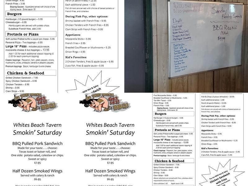 White's Beach Tavern Menu