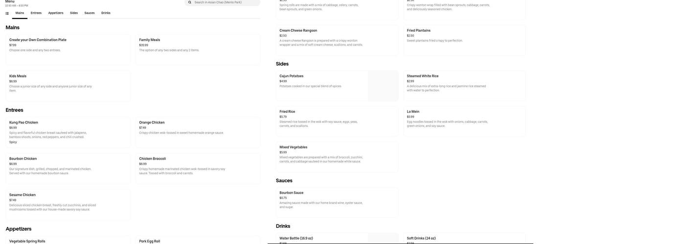 Asian Chao Menu