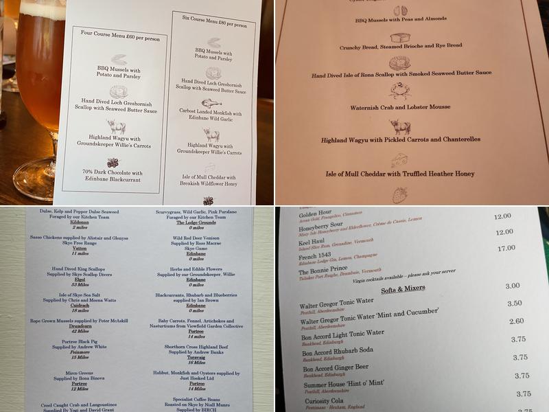 Edinbane Lodge Menu