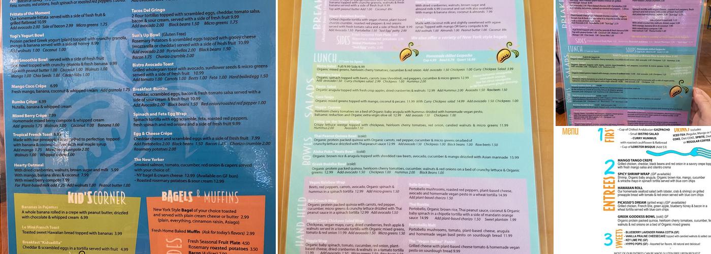 Mango Bistro Menu