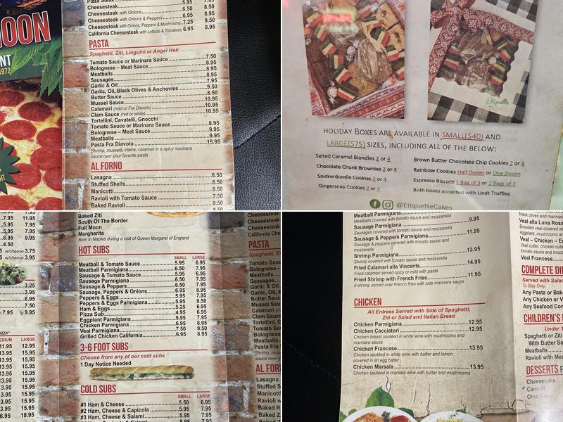 Red Moon Pizzeria & Restaurant Menu