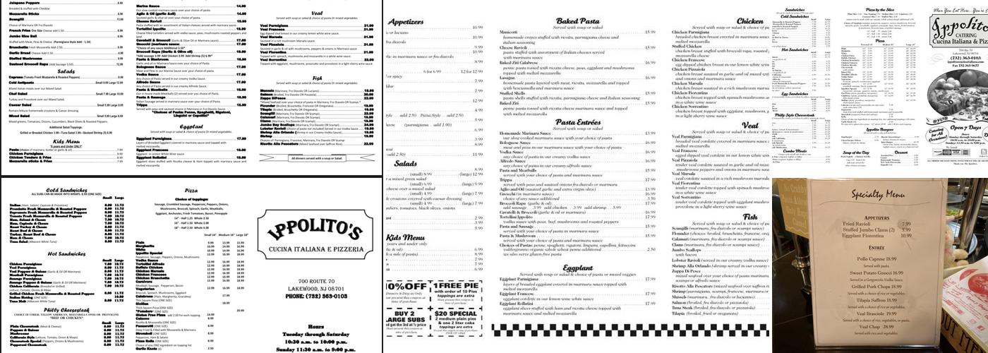 Ippolito's Cucina Italiana and Pizzeria Menu