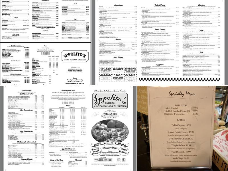 Ippolito's Cucina Italiana and Pizzeria Menu