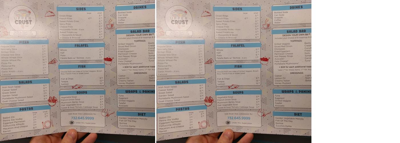 Upper Crust Menu