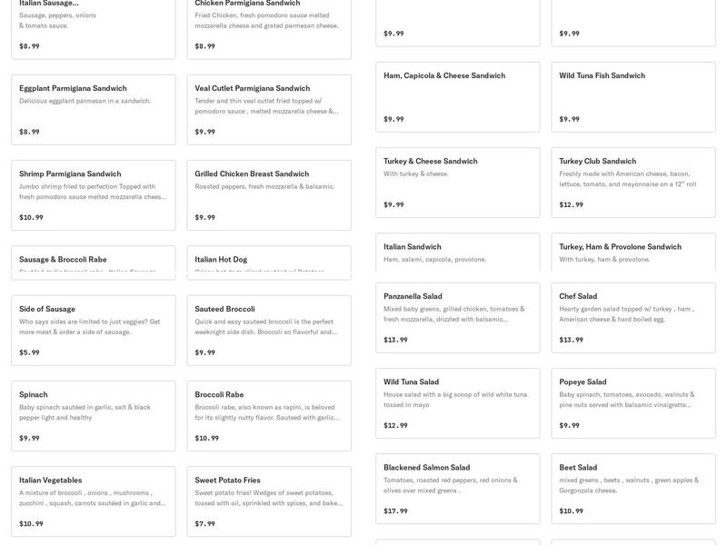 LG's Pizza & Pasta Menu