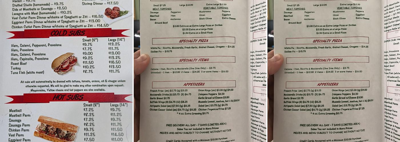 Mike's Pizzeria Menu