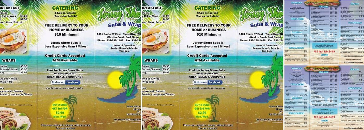 Jersey Shore Subs & Wraps Menu