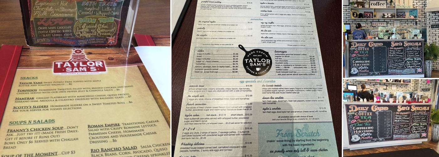 Taylor Sam's Menu