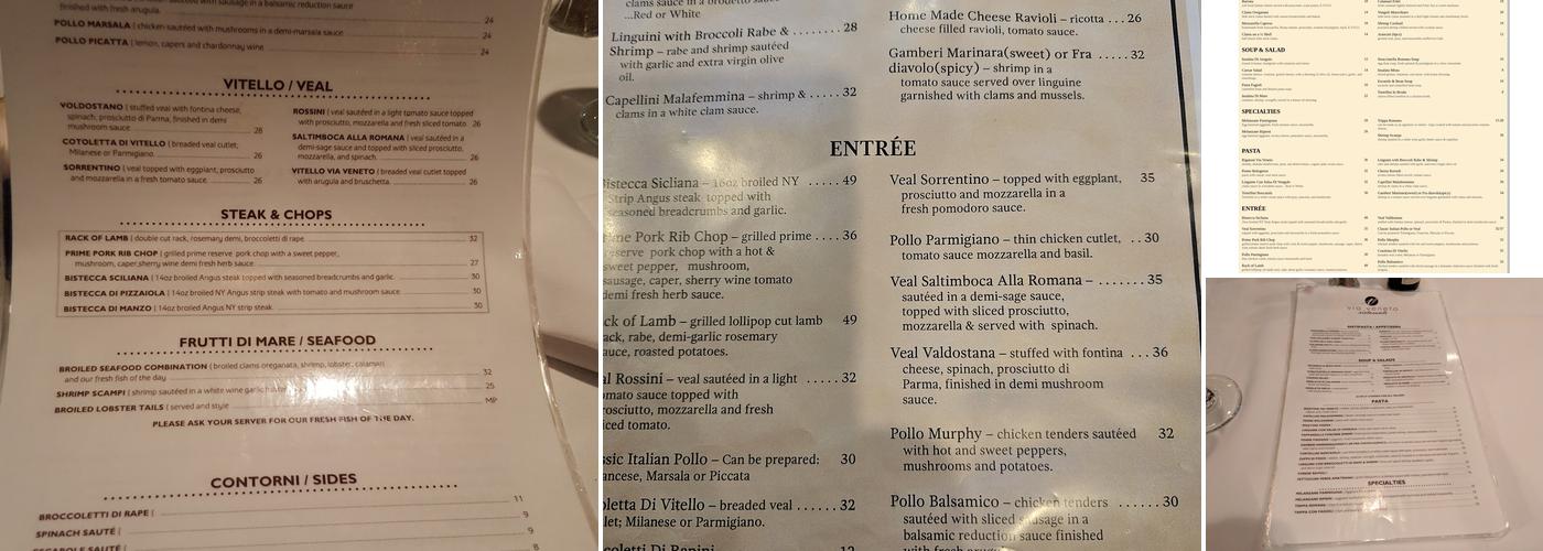 Via Veneto Italian Ristorante Menu