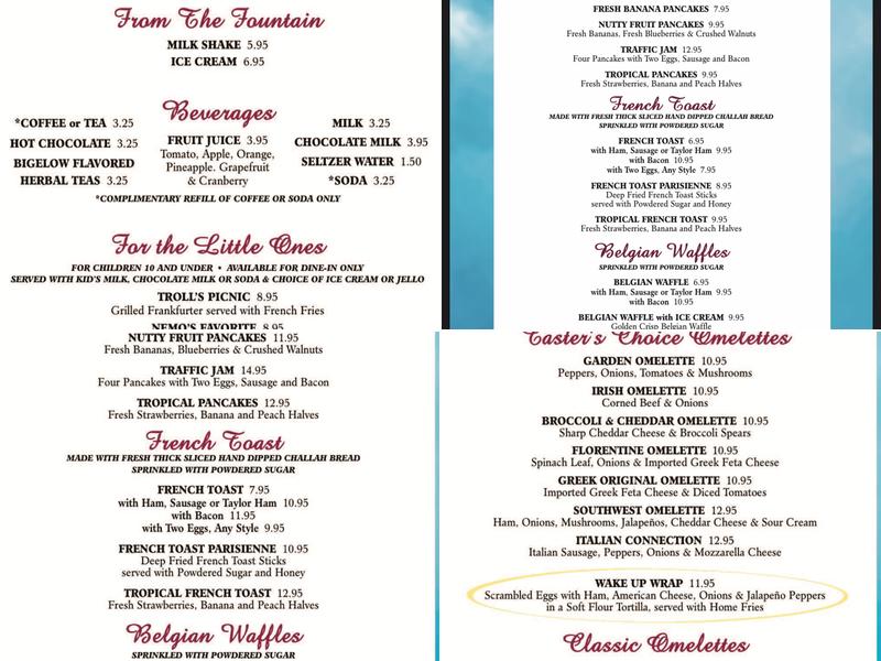 Rainbow Diner Menu