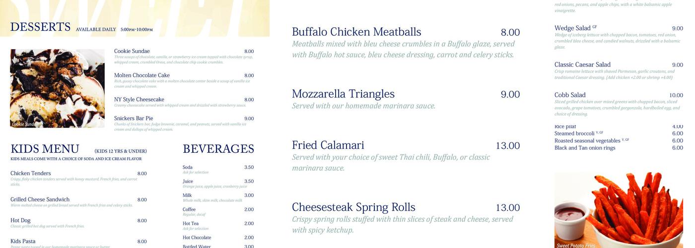 Angles Cafe Grille & Lounge Menu